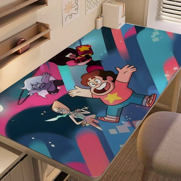 Steven Universe-themed extra-large Non-Slip Base leather Desk Table mat—versatile for computer desks, dining tables, and more.12"x24"(30X60cm）