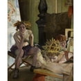 thumbnail image 2 of Jacek Malczewski 15x18 Black Ornate Wood Framed Double Matted Museum Art Print Titled - Artist's Death (1909), 2 of 5