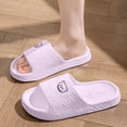 thumbnail image 3 of Women & Menâs Shower Slippers Cute Bear Pattern Slide Slippers, Indoor Non- EVA Sole, Bathroom House Shoes Beach Sandals(Purple,6-7), 3 of 7