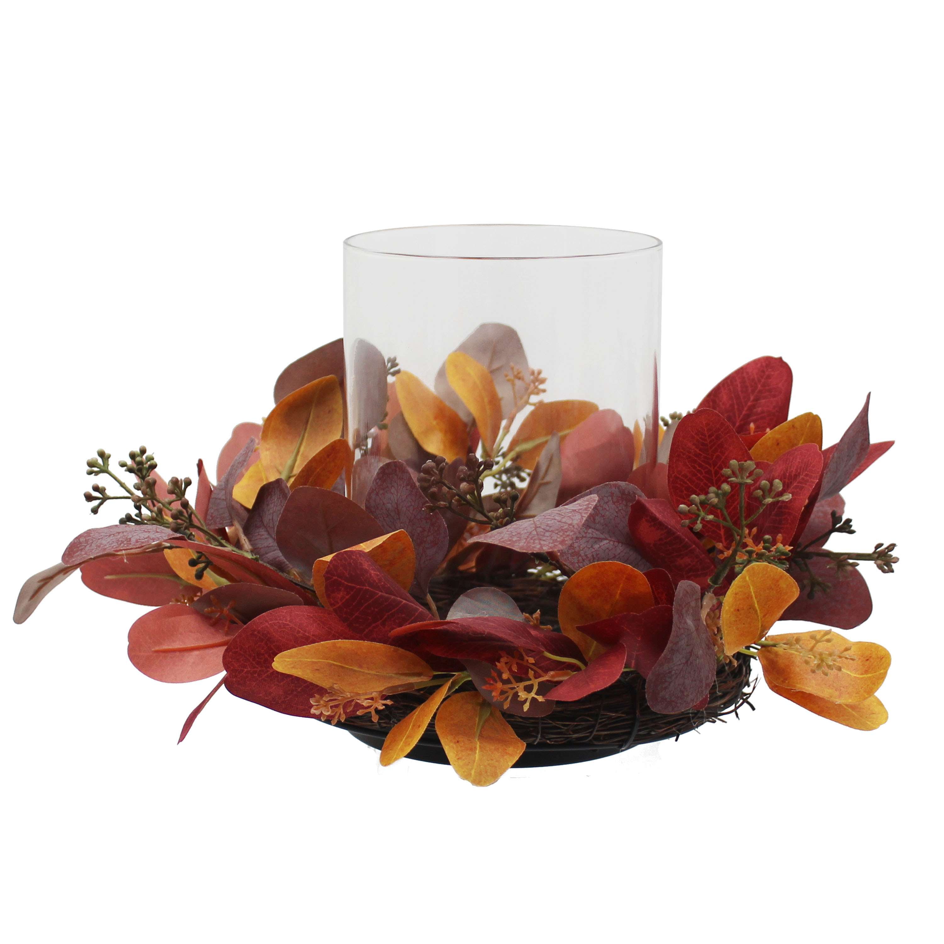 (2 pack) Mainstays Fall Eucalyptus Pillar Hurricane Candle Holder