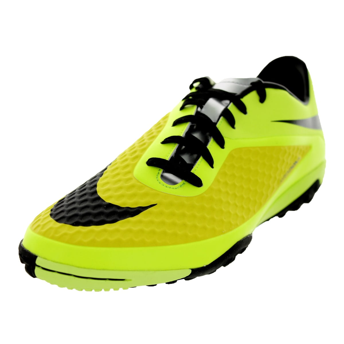 Nike Men's Hypervenom Phelon Yellow, Black, and Metallic Silver Synthetic Turf Soccer Shoe