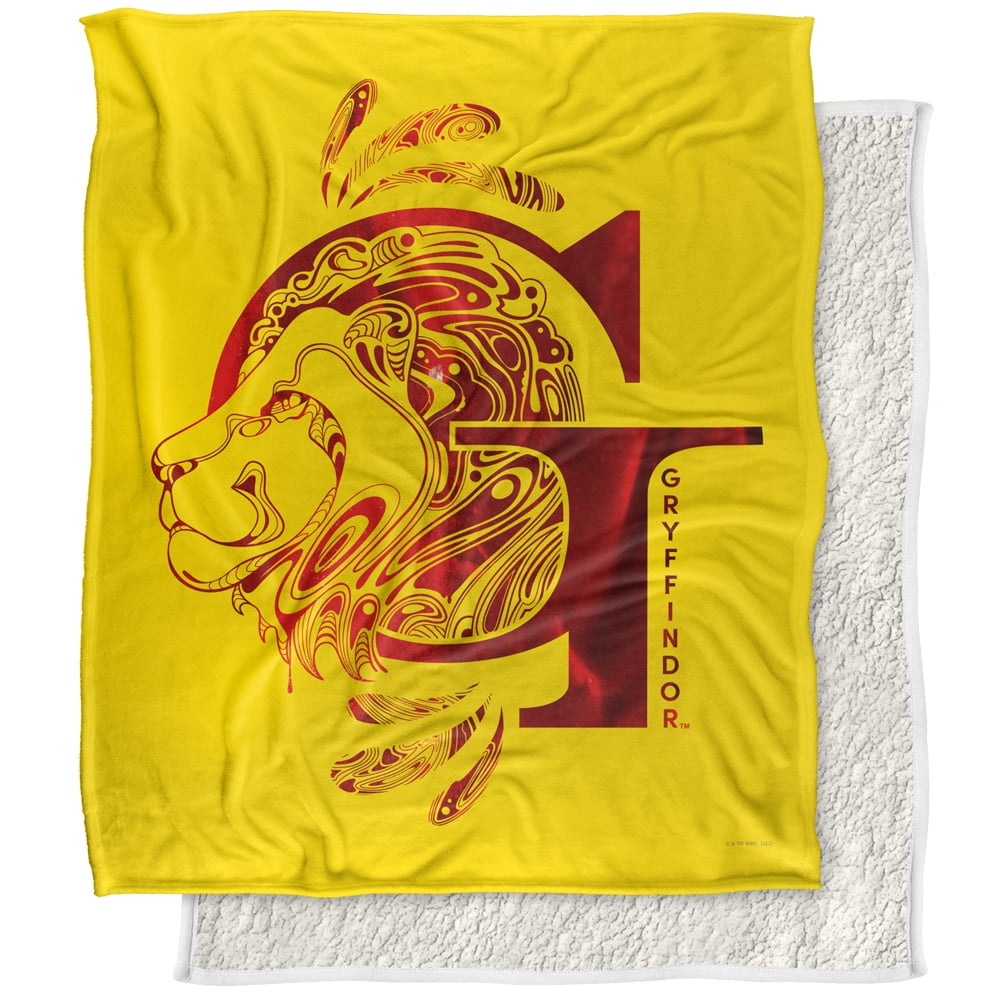 Harry Potter Blanket, 50"x60", Gryffindor G Logo Silky Touch Sherpa