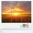 thumbnail image 2 of Designart - Champ de Pavots sous Coucher de Soleil - Impression sur Toile Paysage, 2 of 4