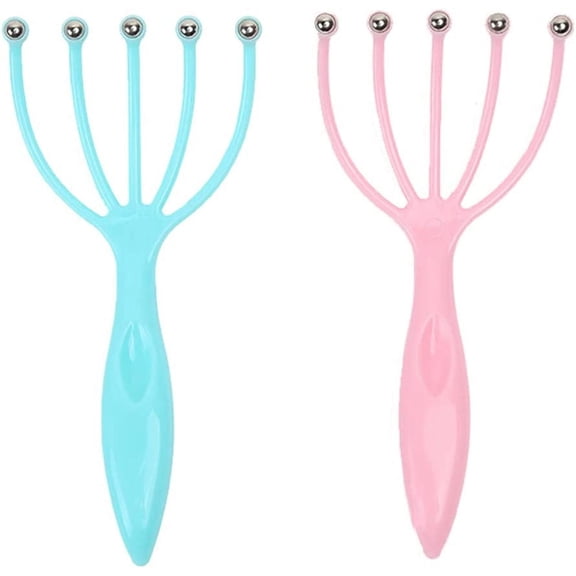 Prichor Scalp Massager – Portable Hand Held SPA Head Massager for Relaxation – Home Office Travel – Father’s Day Mother’s Day Gifts – Pink Blue (2-Pack)