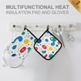 thumbnail image 4 of Yayeee Oven Mitts and Pot Holder Set of 2 Heat Resistant Kitchen Gloves Baking Hot Pad, Colorful Round, 4 of 5