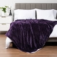 thumbnail image 5 of PAVILIA Soft Fleece Sherpa Throw Blanket for Sofa Couch Bed, Purple, 50x60, 5 of 7