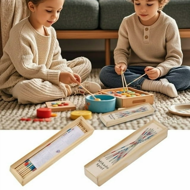 Preschool Educational Toys Pick Up Sticks Game Family Retro Learning Activity for Kids