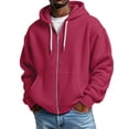 thumbnail image 2 of Oversized Hoodies for Men Long Sleeve Solid Color Waffle Hooded Sweatshirt with Pockets Casual Zip Up Jacket Outerwear, 2 of 5