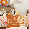 thumbnail image 4 of Fall Pillow Covers 18 x 18 Inch Set of 4, Hello Pumpkin Happy Harvest Rusitc Cushion Cases Decorations, Farmhouse Decor for Home Party Sofa Couch (Orange) G363-18, 4 of 5