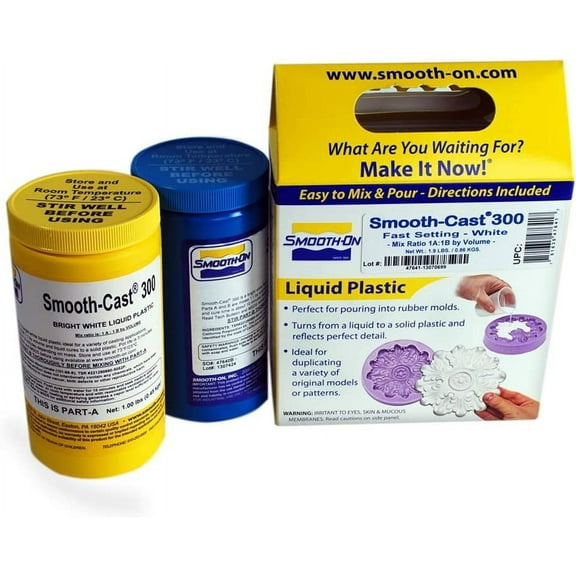 Smooth-Cast 300 - Bright White, Ultra Low Viscosity Liquid Plastic - Pint Unit