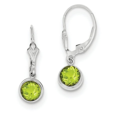 925 Sterling Silver Polished Genuine Dangle Peridot Leverback 925 Sterling Silver Polished Genuine Dangle Peridot Leverback Earrings