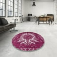 thumbnail image 4 of Ahgly Company Machine Washable Indoor Rectangle Industrial Modern PaleVioletRed Pink Area Rugs, 6' x 9', 4 of 7
