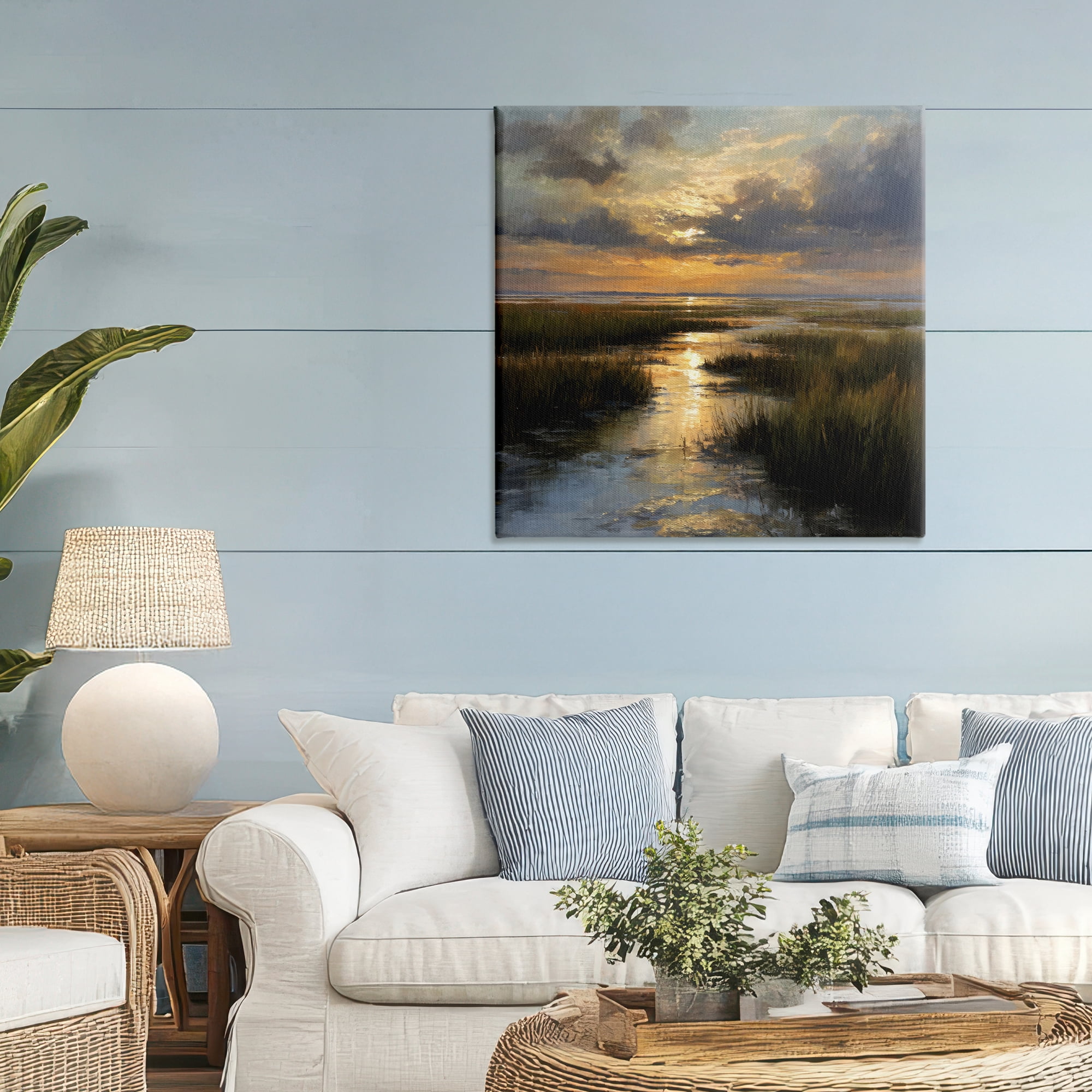 Stupell Industries Sunset Over Marshland Canvas Wall Art, design by Petal Prints Design