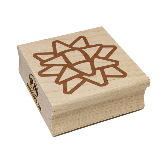 Christmas Bow Present Square Rubber Stamp Stamping Scrapbooking Crafting - Small 1.25in