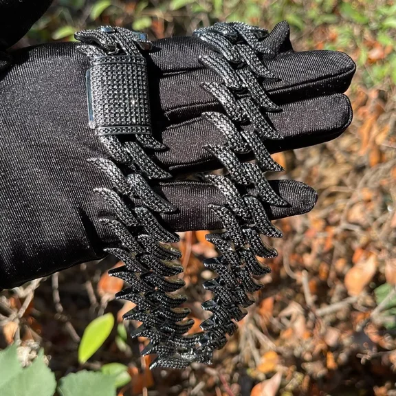 31ct Moissanite Black Diamond 14K Black Gold Plated Cuban Necklace Men's