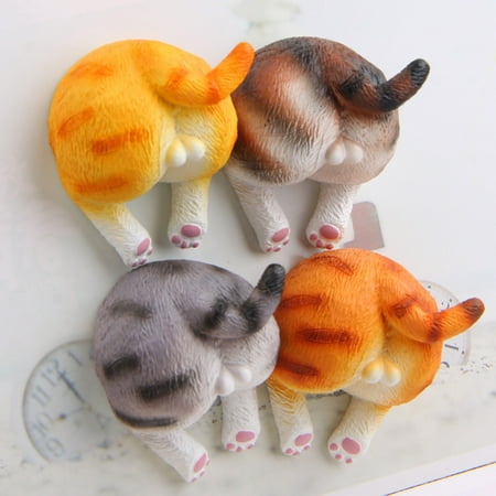 

Uehgn Cat Butt Magnetic Fridge Sticker Resin Office Home Fun Refrigerator Decor Gift