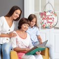 thumbnail image 6 of Dienrx Happy Mother's Day Welcome Sign Wreath 12 Inch Round Wooden Hanging Door Sign Colorful Floral Rustic Farmhouse Porch Decorations with Ribbon Bow for Mother's Day Front Door Decor, 6 of 7