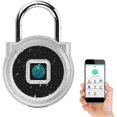 thumbnail image 1 of Smart Gym Storage Cabinet Padlock (silver), Fingerprint Or Remote Authorization Unlocking, Unlocking Record, Schedule, Ip65 Waterproof, Secure Keyless, 1 of 5