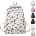 thumbnail image 1 of Stylish Bow Backpack Cute Preppy Daypack for Teenage Girls Functional College Bookbag Lightweight Travel Companion, 1 of 3