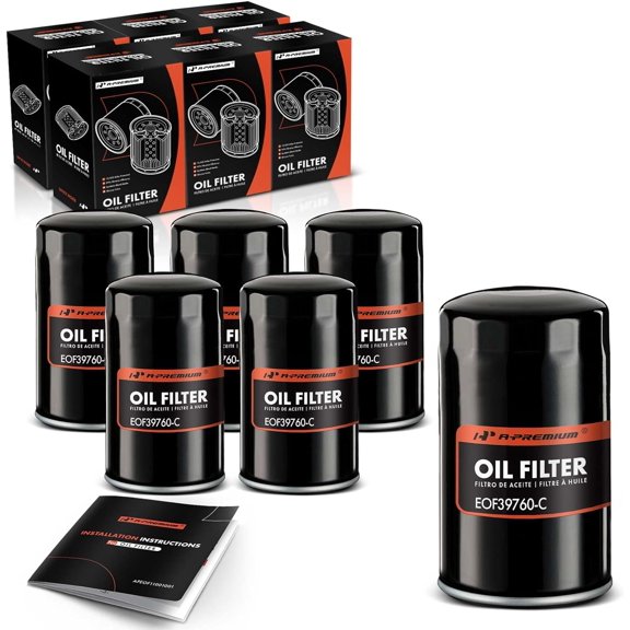 A-Premium 6-PC 10K Miles Protection Spin On Oil Filter Compatible with Ford F-600, F-600 LPO, F-700, F-800 & Dodge Ram 2500 & Chevrolet & Freightliner & Hino & Kenworth & Ram & Sterling Truck