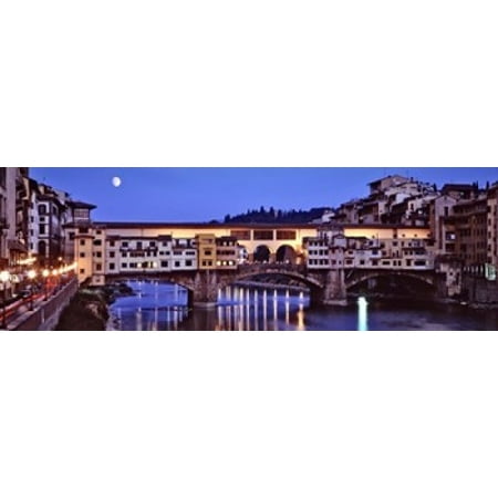 - Bridge across a river Arno River Ponte Vecchio Florence Tuscany Italy Poster Print