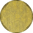 thumbnail image 1 of Ahgly Company Machine Washable Indoor Round Oriental Yellow Industrial Area Rugs, 5' Round, 1 of 4