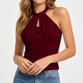 thumbnail image 4 of SwiftWear Women's Halter Neck Crop Tank Top Y2K Style Cut Out Lace Insert Sleeveless Trendy Going Out Casual Summer Tops, 4 of 6