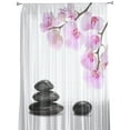 thumbnail image 3 of Orchid Black St Pink Flower White Tulle Curtain For Living Room Bedroom Modern Sheer Curtains rative Window Treatment, 3 of 7
