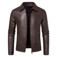 thumbnail image 4 of Men's Lightweight Business Jacket, PU Leather Coat Outerwear, Stylish Casual Wear for Daily Use, Perfect for Office and Formal Occasions, 4 of 10