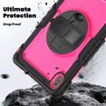 thumbnail image 3 of Case for Matepad SE 11 Inch 2024 with Screen Protector, 360 Degree Rotating Kickstand Hand Strap Heavy Duty Shockproof Cover with Shoulder Strap, Rose PC, 3 of 7