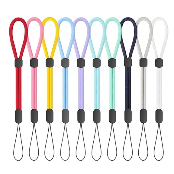 HOMEIORA 10 Pack Colorful Nylon Hand Wrist Straps, Adjustable Wristlet Phone Lanyards, Small Strap Wrist Short Lanyard, for Keys, Cell Phone, Phone Cases, Camera, Flashlight