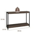 thumbnail image 2 of TROPOW Console Table, 40" Entryway Table, Slatted Style 2-Tier Sofa Table with Shelf, Farmhouse Rustic Console Tables for Entryway, Living Room, Hallway, Foyer-Walnut Brown, 2 of 7