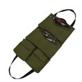thumbnail image 4 of Bolsa de almacenamiento de herramientas de lona para parte trasera de coche, rollo de almacenamiento plegable para trabajo de carpintería, color verde, 1 unidad JM, 4 of 5