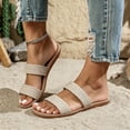 thumbnail image 5 of Samdudou Plus Size Slip On Sandals for Women Double Band Woven Slides Braided Texture Flat Jute Style Sole Minimalist Open Toe Footwear for Vacation, 5 of 6