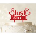 thumbnail image 1 of Couple Wedding Cake Topper Personalized Red Cake Topper Color Option Available 5-7 Inches Wide, 1 of 1