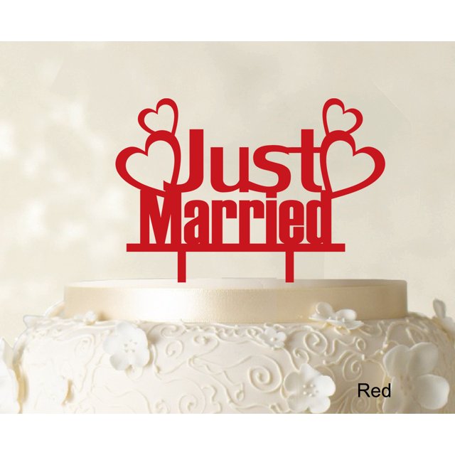 Couple Wedding Cake Topper Personalized Red Cake Topper Color Option Available 5-7 Inches Wide