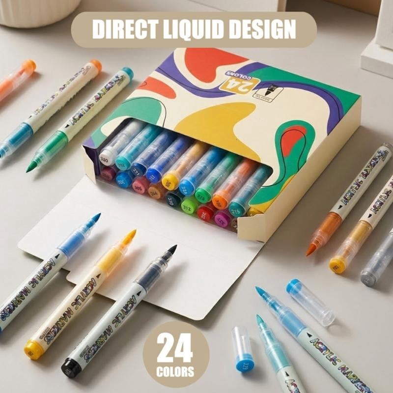 CEORPER Artist Acrylic Markers With Quick Dry Formulas Ergonomic Barrels For Drawing