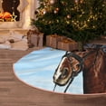 thumbnail image 5 of Rateoe Christmas Horse Pattern Christmas Tree Skirt with Ties , Christmas Tree Decorations, Farmhouse Christmas Decor Xmas Holiday Decorations-30", 5 of 6