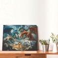 thumbnail image 4 of Naloa Red Blue Dragon Battle Epic Print Canvas Picture,Wall Pictures, Modern Decorative Poster,Art Prints for Bedroom, Toilet, 40 x 30 cm, Built-in Wooden Frame, 4 of 6