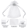 thumbnail image 2 of 100PCS Organza Gift Candy Sheer Bags Mesh Jewelry Pouches Drawstring Bulk for Wedding Party Favors Festival Christmas Valentine's Day, 2 of 6