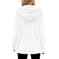 thumbnail image 4 of Scyoekwg Women's Hooded Fleece Zip Up Jacket Long Sleeve Drawstring Sherpa Coat with Side Pockets Soft Warm Loose Fit Fall Winter Outerwear,Size:S-XXL, 4 of 7