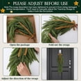 thumbnail image 5 of 4 Pack 24 Inch Christmas Teardrop Wreaths with Rustic Velvet Ribbon Bow, Artificial Greenery Door Wall Decor for Porch Mantel Holiday Decoration, 5 of 9
