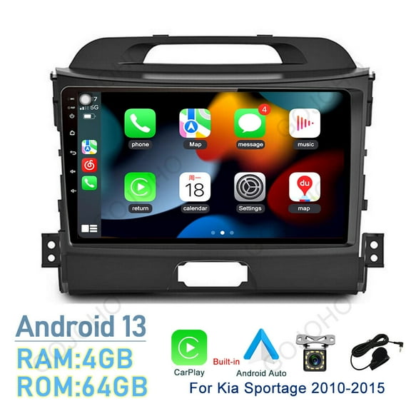 4 64GB Car Radio Stereo For Kia Sportage 2011-2015 Android 13 CarPlay GPS Navi
