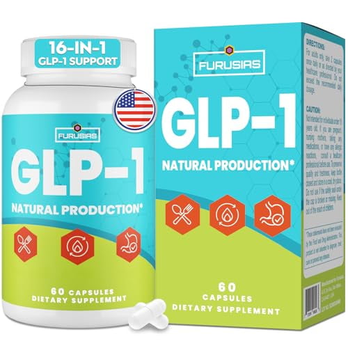 Suplementos de GLP1 para mujeres y hombres | GLP-1 para el bienestar general y la salud intestinal | Suplemento natural GLP1 con lúpulo y té verde | Suplemento GLP 16 en 1 para mujeres | 60 Cápsulas