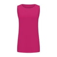 thumbnail image 4 of MESSUEN Sleeveless Tops Tank Tops for Women Loose Fit Crew Neck Raglan Tank Tops Crewneck Loose Fit Basic Casual Side Split Shirts Womens Basic Tank Top Womens Basic Tee Shirts Hot Pink L, 4 of 9