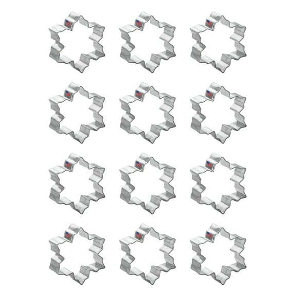 Mini Snowflake Dozen Cookie Cutters 1.75 inches/each C2001-W12 - The Cookie Cutter Shop - Tin Plate Steel