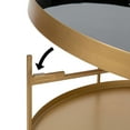 thumbnail image 6 of Kate and Laurel Nira Modern Round Tiered Coffee Table, 26 Inch Diameter, Black and Gold, Metal Table, 6 of 7