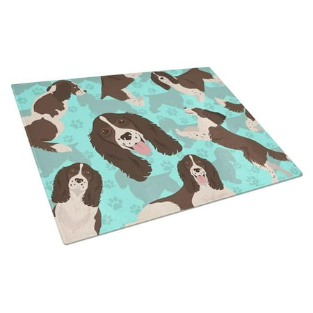 

Carolines Treasures MLM1076LCB 15 x 12 in. Blue Liver English Springer Spaniel Glass Cutting Board - Large