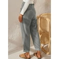 thumbnail image 2 of Asyoly Corduroy Pants for Women Solid Casual High Waisted Straight Leg Pants Loose Comfy Trousers with Pockets, 2 of 4