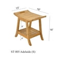 thumbnail image 3 of Grade-A Teak Wood Adelaide Shower Seat 18" Outdoor Patio Stool Bench, 3 of 3